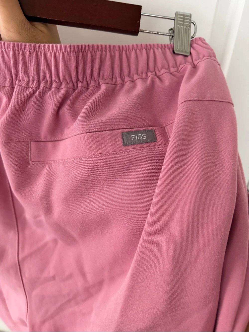 Figs Pink Jogger Sweatpants with Hot Pink Drawstring